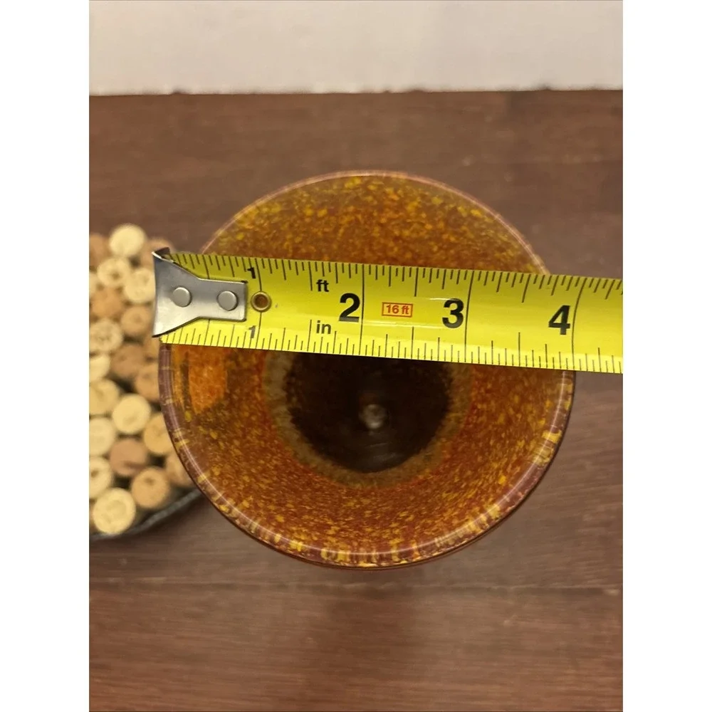 Pier 1 Canyon Stripe Hand Blown Tri Color Glass Wine Water‎ Goblet